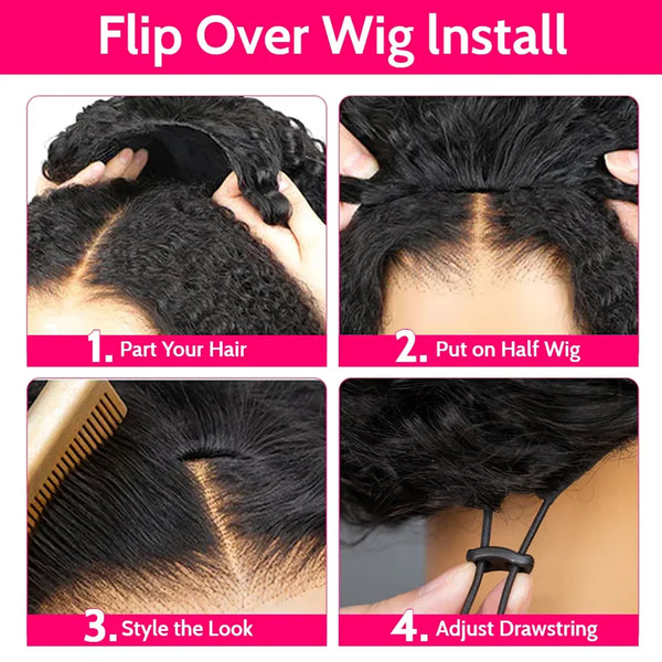 Seamless Kinky Curly Headband Wig