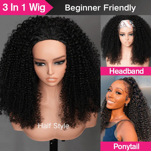 Kinky Curly Headband Wig