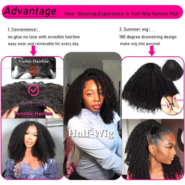 Kinky Curly Headband Wig