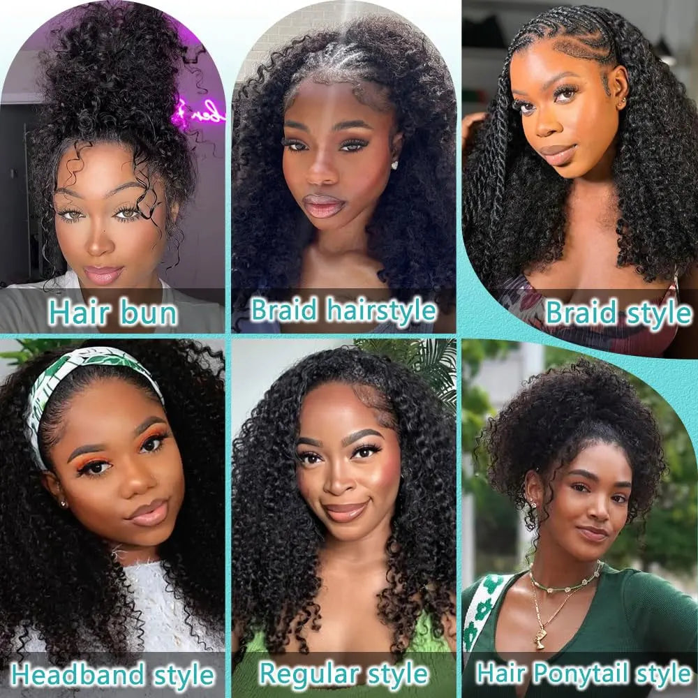 Afro Kinky Curly Headband Wig