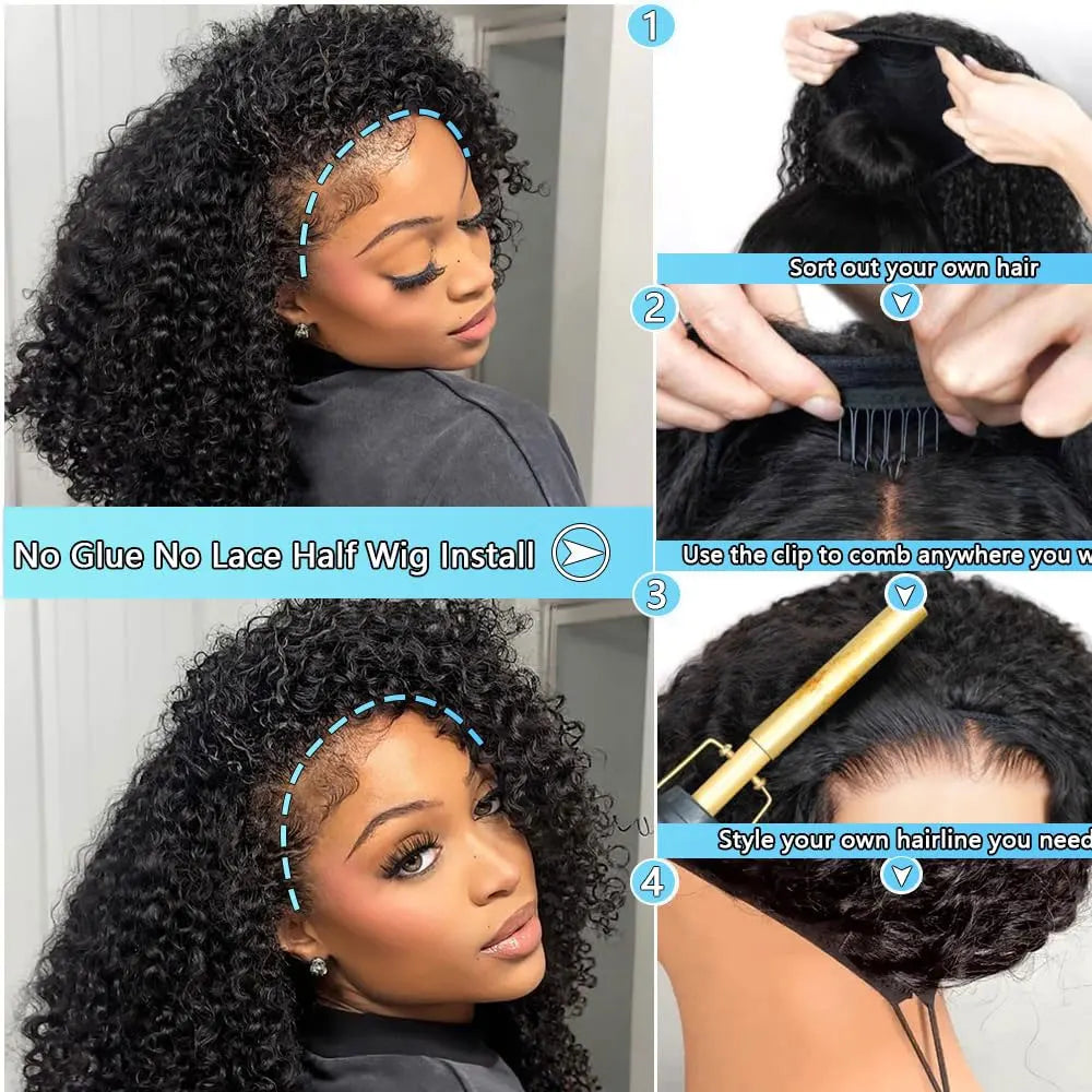 Afro Kinky Curly Headband Wig