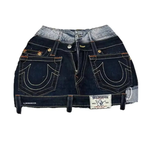 Vintage Punk Denim Skirt