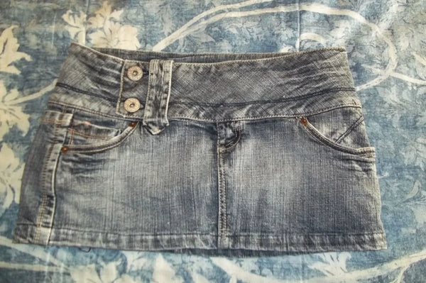 Trendy Vintage Denim Mini Skirt