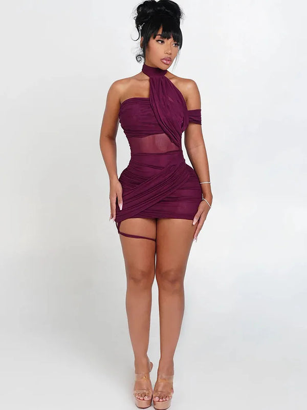 Chic See-Through Halter Dress